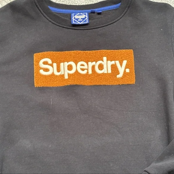 Superdry Mens Core Logo Workwear Crew  Black sweatshirt Pullover Goods Supply XL - Picture 6 of 16